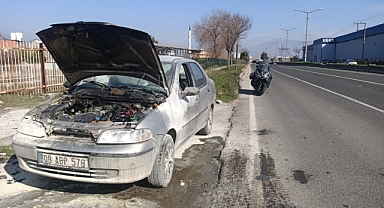 ARAÇ SEYİR HALİNDEYKEN ALEV ALDI