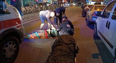 Aracını kullanırken Dengesini kaybetti yere düştü