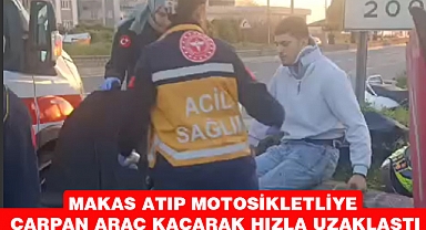 Motosikletliye çarpan araç kaçtı