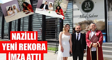 NAZİLLİ’DE NİKAH MARATONU:  Her yarım saate bir çift evlendi