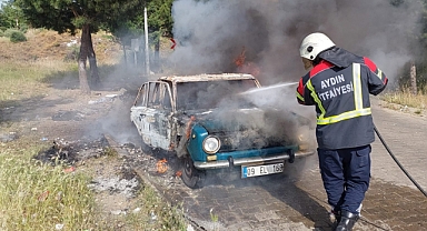 SEYİR HALİNDEKİ OTOMOBİL CAYIR CAYIR YANDI