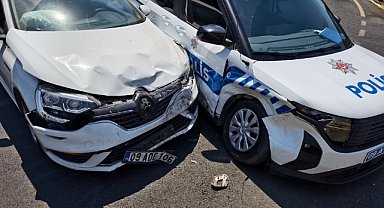 Dikkatsiz sürücü ekip otosuna çarptı 