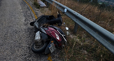 MOTOSİKLET SÜRÜCÜSÜ KÖY YOLUNDA KAZA YAPTI