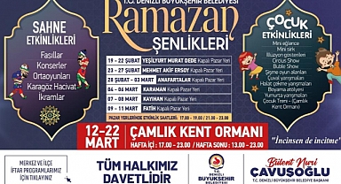 DENİZLİ BÜYÜKŞEHİR BELEDİYESİ 57 AYRI NOKTADA İFTAR ÇADIRI KURACAK